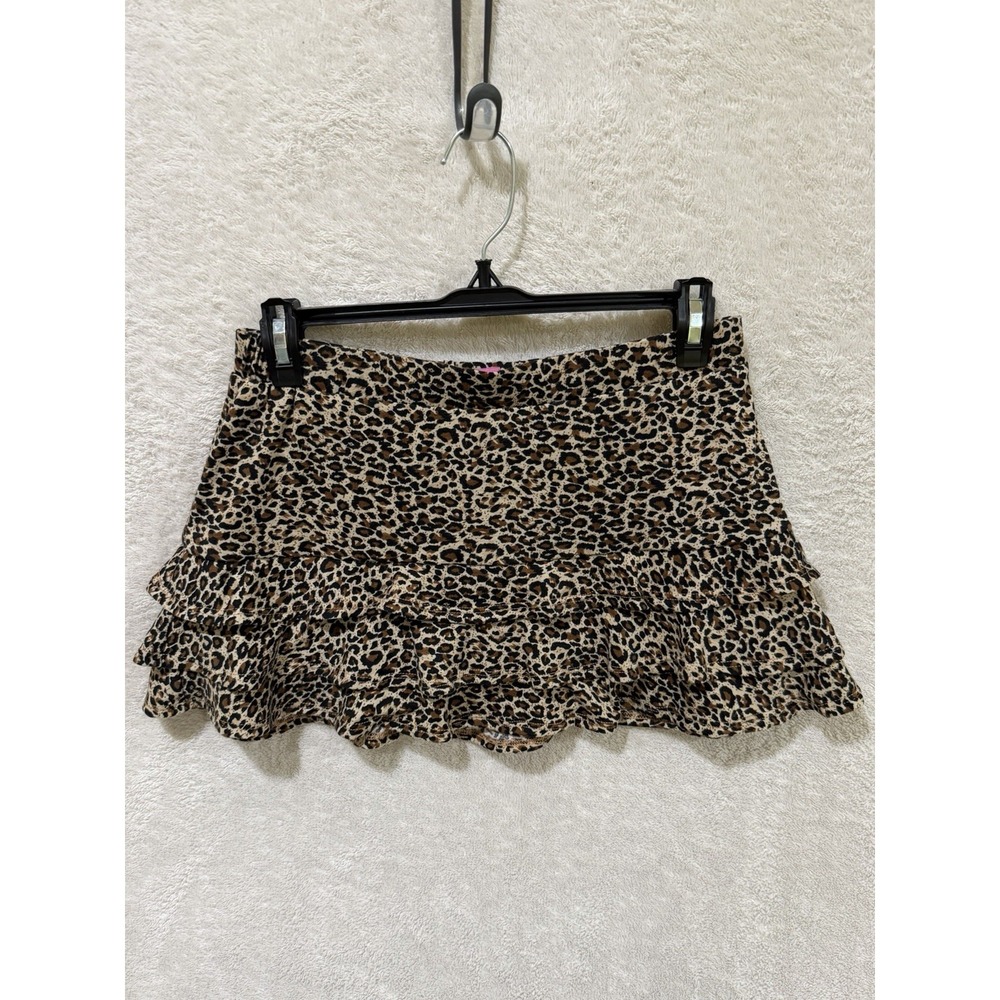 NWT Edikted Brown Black Cheetah Print Skirt Juniors Size Medium Mini Date Night‎